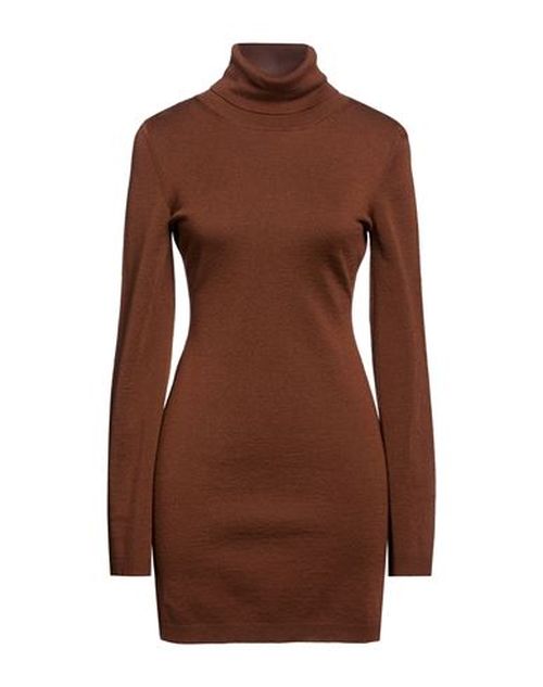 Woman Mini dress Brown Size M Virgin Wool