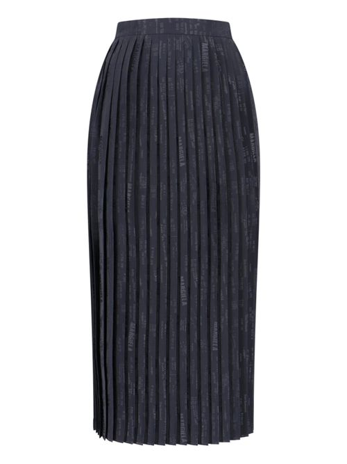 Women's Modern Draped Midi Skirt in Acetate-Viscose Blend