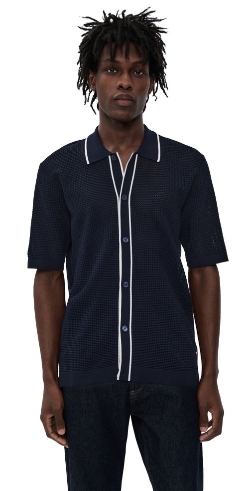 Roddy Button-Thru Shirt Night Iris/Cloud