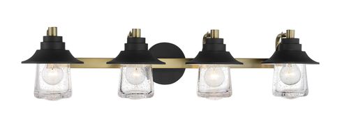 Minka Lavery Westfield Manor 4-Light Bathroom Vanity Light in Sand Coal With Soft Bra