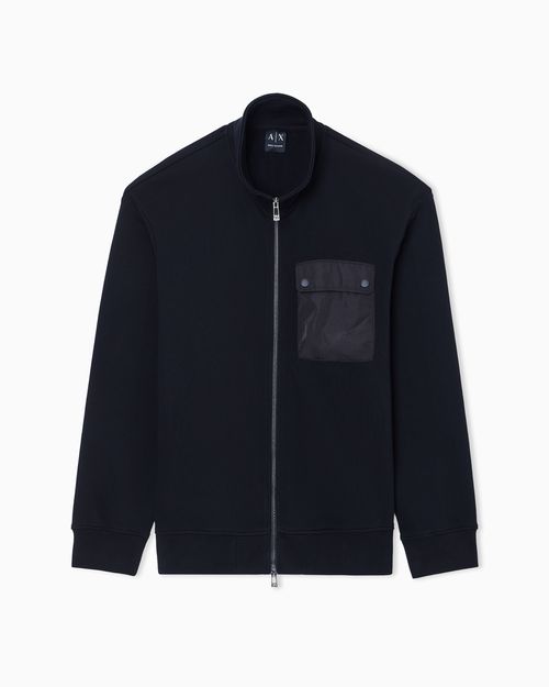 Full-zip sweatshirt with chest pocket