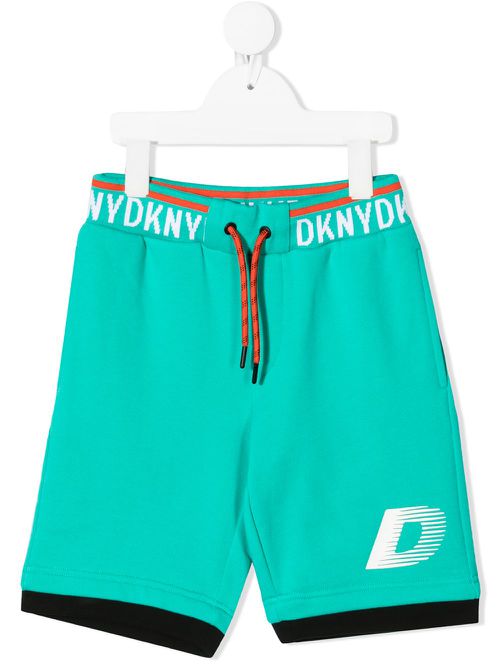 Logo-tape cotton bermuda shorts - Green