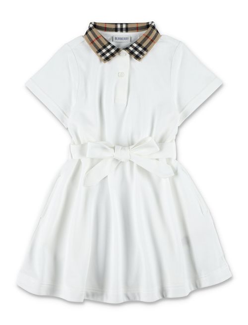 Check Collar Cotton Polo Shirt Dress