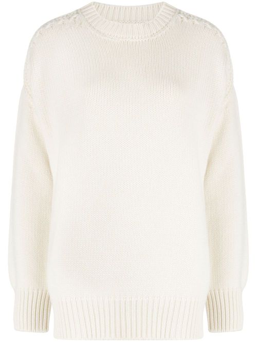 Round-neck cashmere jumper - Neutrals