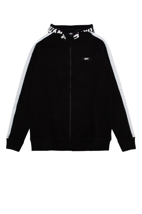 Color-block Knit Cardigan — Black
