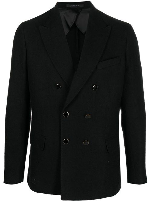 Peak-lapels double-breasted blazer - Black