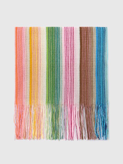 Missoni - Striped viscose-blend scarf with fringes, Women, Multicoloured, : UNIC