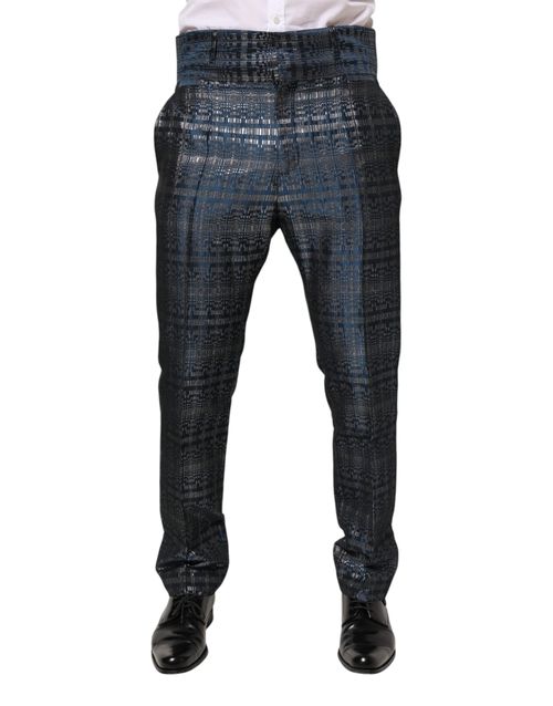 Shiny Silk Trousers — Blue