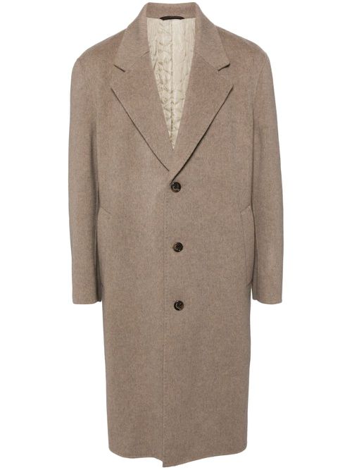 Wool-blend single-breasted coat - Neutrals