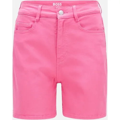 Hugo Boss Women's Denim Shorts - Pink - Size: 10
