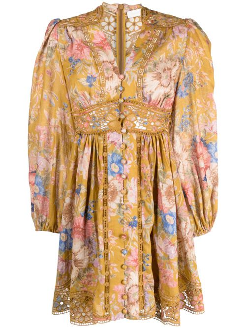 August Plunge minidress - Yellow