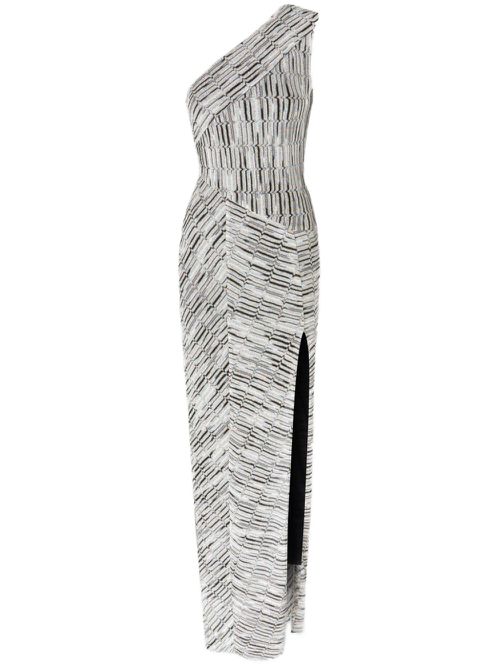 Greek-pattern maxi dress - Silver