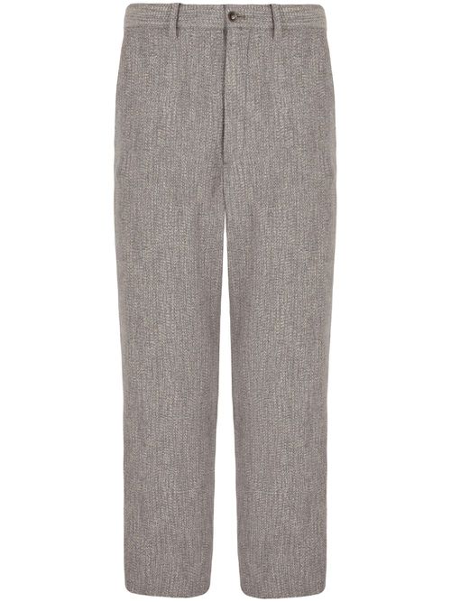 Cropped straight-legged trousers - Grey