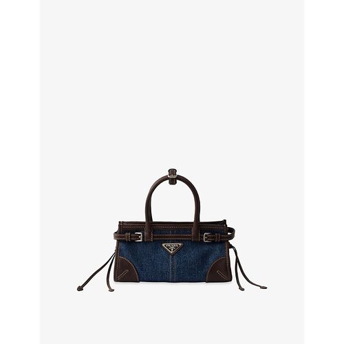 Womens Bonnie Small Denim and Leather Shoulder Bag