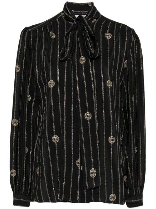 Metallic pinstripe shirt - Black