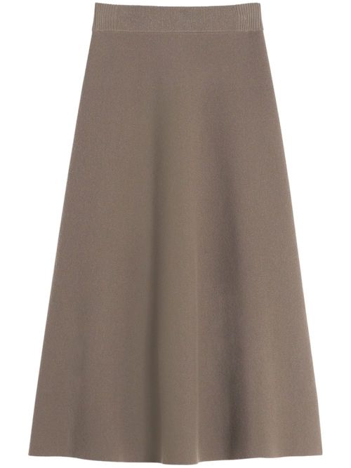 Flared midi skirt - Brown