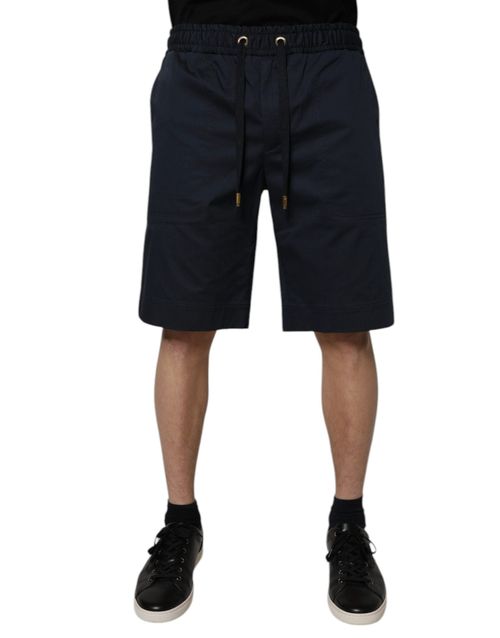 Cotton Stretch Bermuda Shorts — Navy