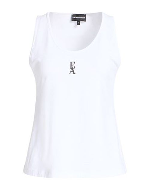 Woman Tank top White Size M Cotton, Elastane