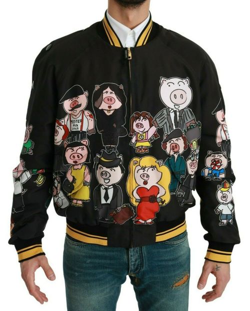 Year of the Pig Embroidered Jacket — Black