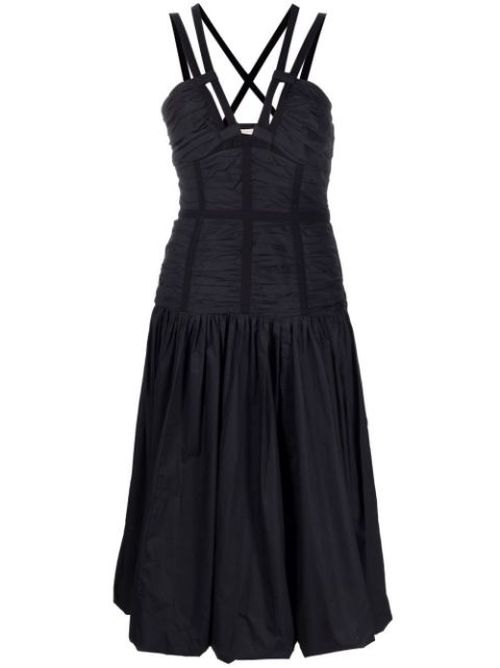 Strap-detail V-neck dress