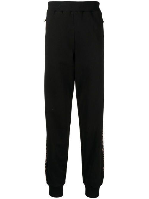 Logo-stripe track pants - Black