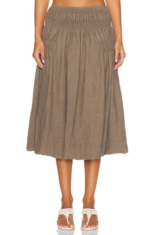 TG Botanical Raquel Skirt in Brown - Brown.  S also in