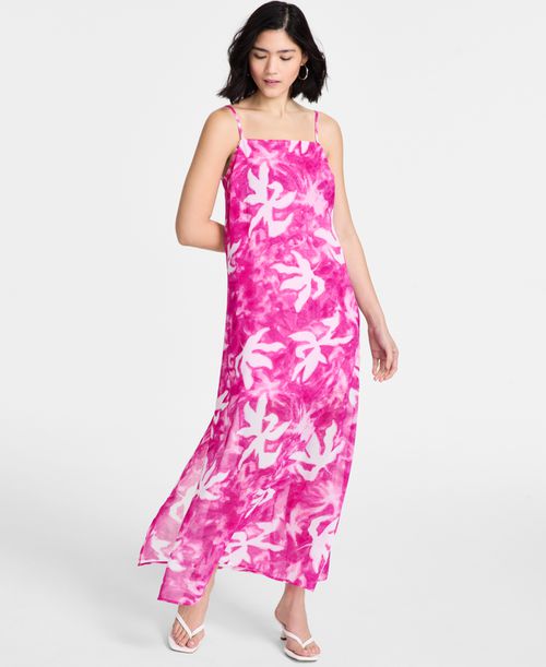 Women's Printed Sheer Overlay Maxi Dress, Exclusively at Macy's - Layla Trop A