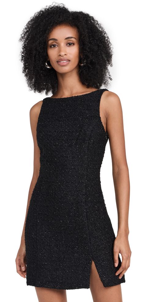 Scooped Back Mini Dress Black