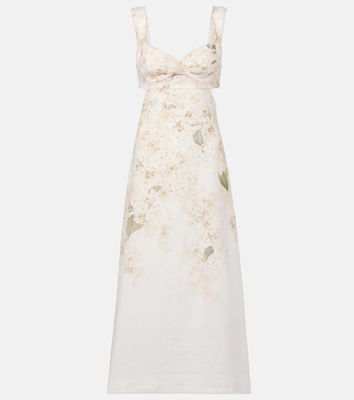Balance floral linen midi dress