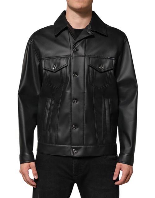 Leather Biker Jacket — Black