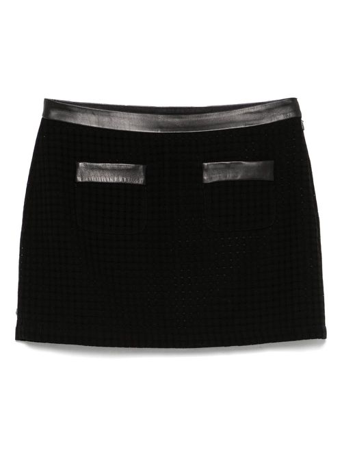 Open-weave tailored mini skirt - Black