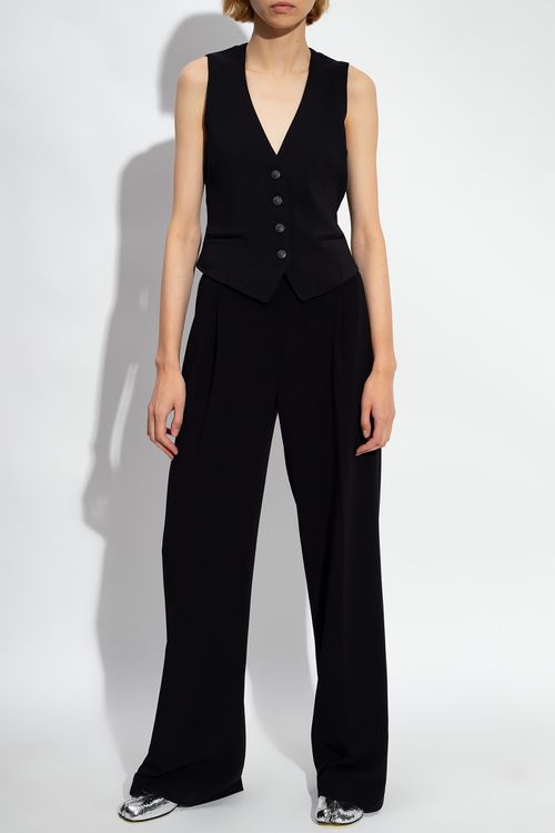 Pleat-front Trousers, Women's, Black