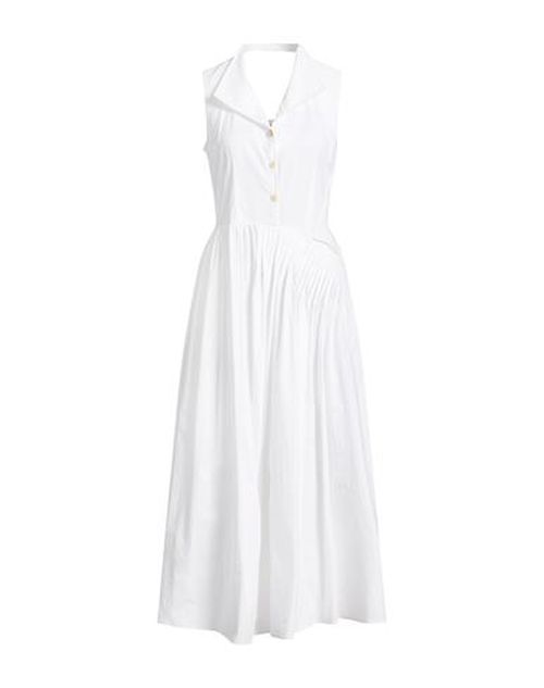 Woman Midi dress White Size 8 Cotton