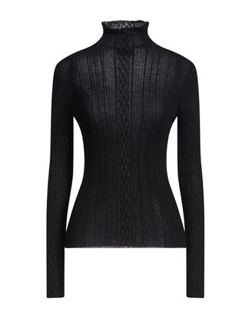 Woman Turtleneck Black Size L Merino Wool