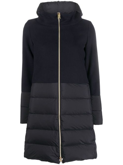 Panelled wool-blend coat - Blue