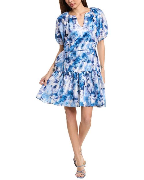 Crushed Taffeta Shift Dress