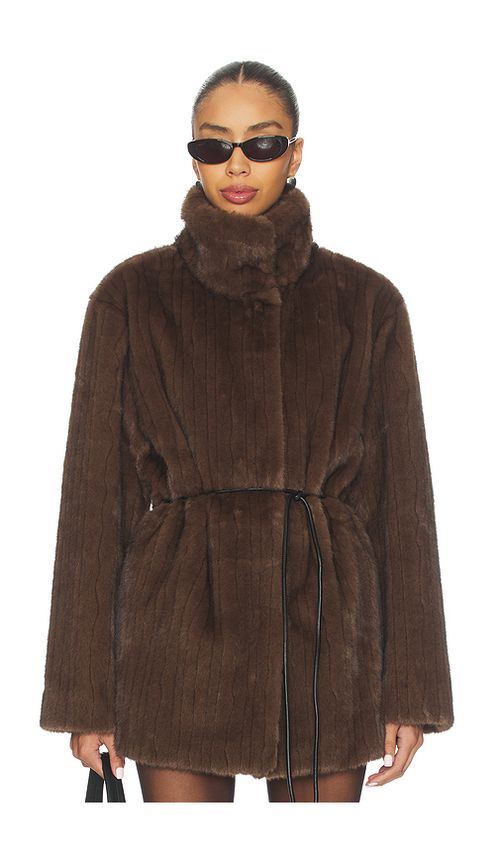 LPA Maria Faux Fur Coat in Brown. XS. Also in L, M, S