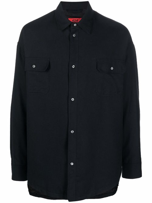 Fairfax long-sleeve shirt jacket - Black