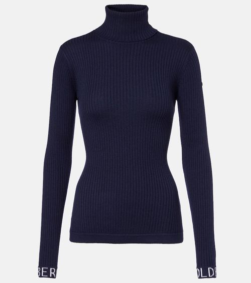 Mira ribbed-knit turtleneck ski top