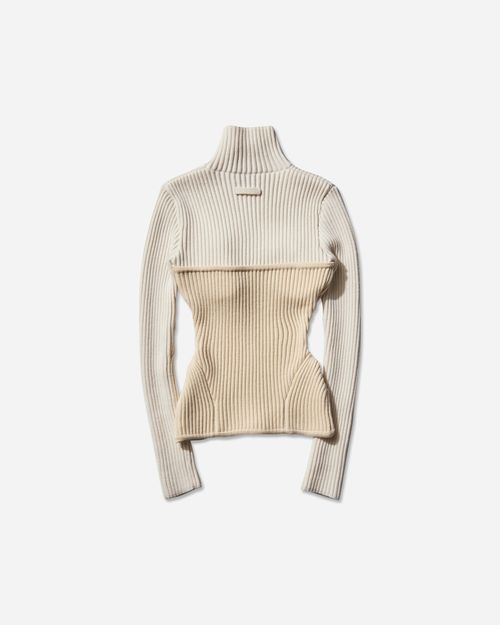 Women s Corset Turtleneck Sweater White