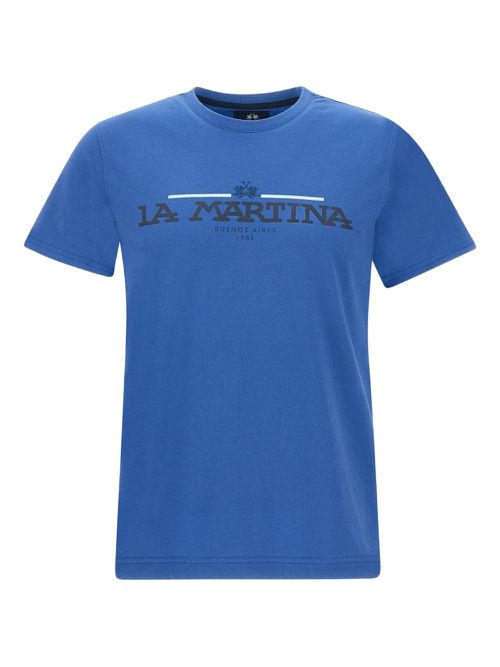 Logo-print crew-neck t-shirt - Blue