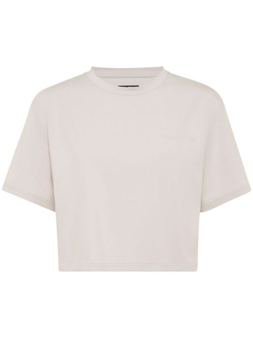 Cropped crew-neck T-shirt - Grey