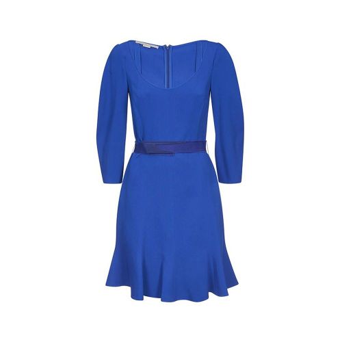 Viscose Scoop-Neck Dress — Blue