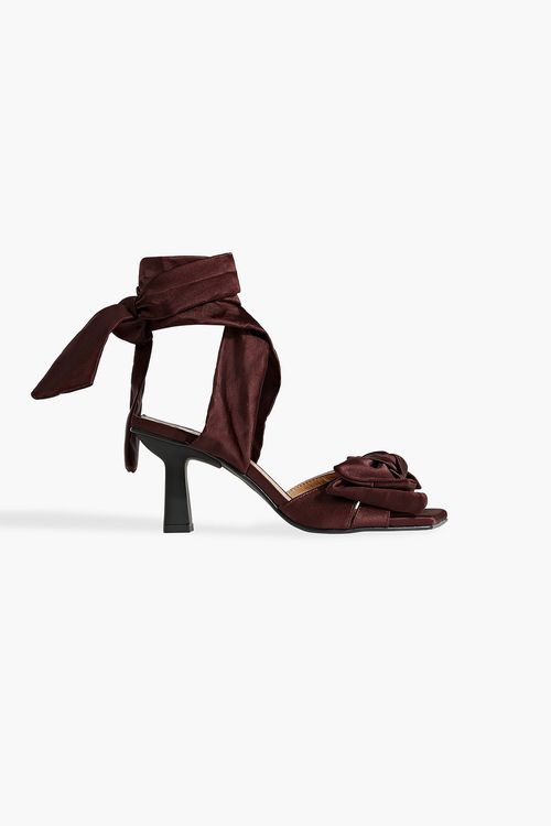 Bow-embellished satin-twill sandals
