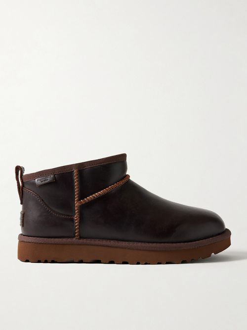 Classic Ultra Mini Leather Ankle Boots - Brown