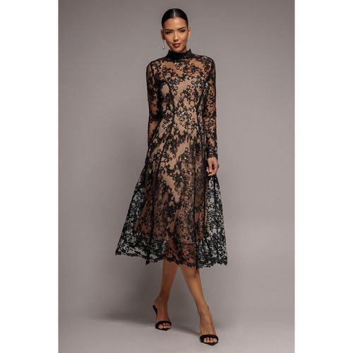 Goddiva Lace Multiway Midi With Flared Skirt - Black