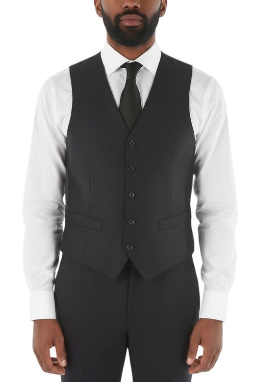 Black V Neck Waistcoat