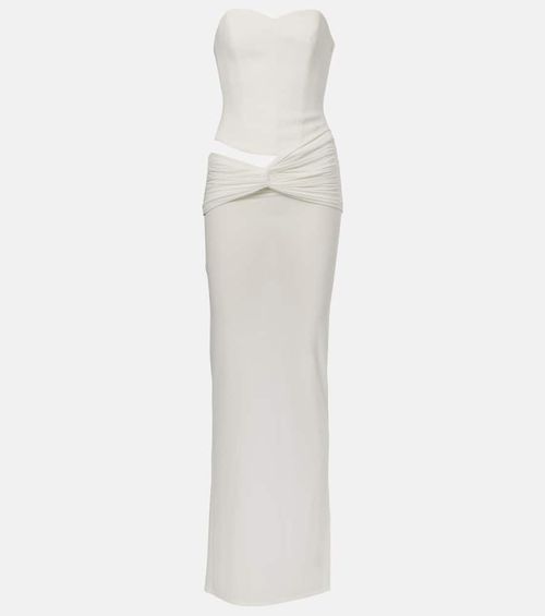 Draped crêpe jersey corset dress