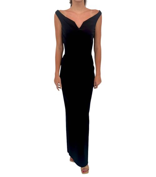 Mix Jersey Lucrecia Gown In Black