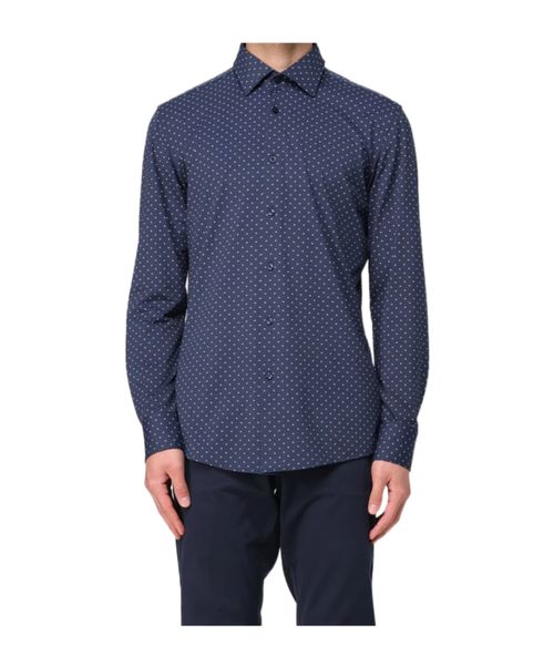 Boss Geometric-Print Performance-Stretch Slim Fit Shirt